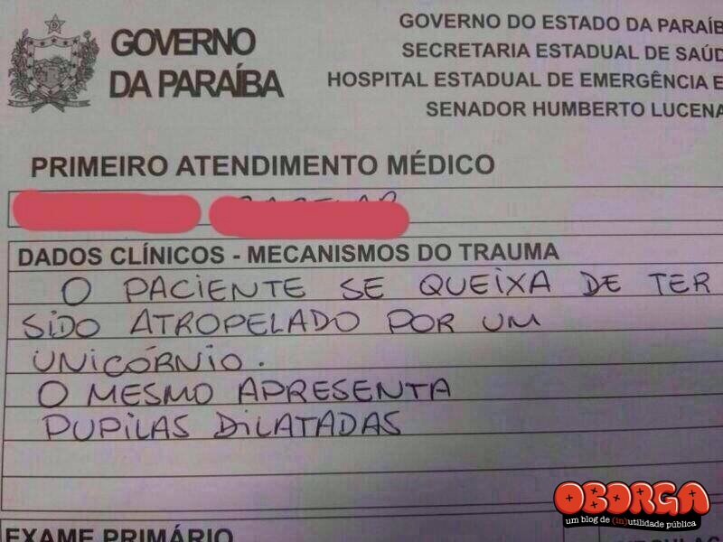 Em um atendimento medico qualquer